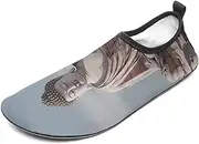 [BTCOWZRV] Water Shoes for Women Men White Buddha Statue Water Sports Shoes Slip-on Breathable Lightweight Athletic Aqua Sock