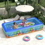 免運 充氣泳池 印花泡泡底泳池親子互動水池兒童家庭泳池大尺寸充氣游泳池
