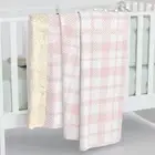 Cozy Sherpa Fleece Blanket, Light Pink Plaid Pattern Throw Blanket