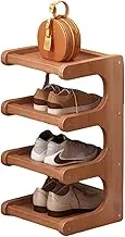 TINGTINGLI Simple shoe rack, wooden multi-layer shoe rack, dormitory corner narrow shoe rack, storage shelf, space-saving, nan bamboo to build, strong load-bearing, suitable for small space(6F)