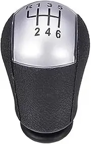 LUMIXE Gear Shift Knob, for Ford, for Focus, for Mondeo, MK2 MK3 S-MAX C-MAX, for Mustang, for Fiesta, Galaxy Transit Car Gear Shift Knob Shifter Lever Stick Gaiter Boot Case (Size : 6 Speed Silver kn
