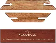 Savina Small Wooden Beveled Inkle Weaving Shuttle - Handcrafted Knitting Weaving