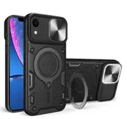 For iPhone XR Case, Magnetic Support Car Mount Magnetic Military Shell - Black
