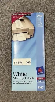 Avery Dennison Ave-2160 Mini-sheet Label - 1" Width X 2.62" Length