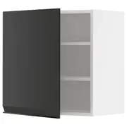 METOD wall cabinet with shelves, white/Upplöv matt anthracite, 60x37x60 cm