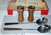 Vintage Capri Monobloc Stainless Salad Serving Set Italy