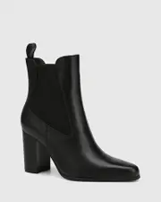 Haze Black Leather Ankle Boot