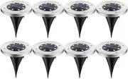 8X Solar Powered LED Buried Inground Recessed Light Garden Outdoor Deck Path