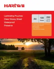 Hartwii 100 Sheet A4 Glossy Transparent Laminating Pouches Film 250 Micron AU