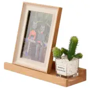 Natural Oak Wood Wall Shelves - Floating Shelf 12 Inch Display Picture Ledge ...