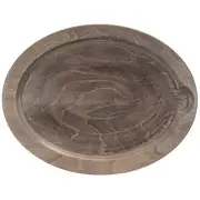 Lodge UJOP 15 1/4" x 11 3/4" Oval Jumbo Wood Underliner with Walnut Finish