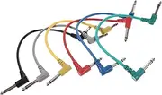 Kisangel 6PCS Instrument Cables Premium and Guitar Patch Cords for Bass and Keyboard Effects Black Blue Green Red White Yellow Interference Durable High Conductivity