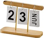 Parliky Office Decorative Block Calendar Freestanding Table Calendar for Desk Compact Manual Turn for Teacher Desk Decor and Home Office Ornament