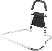 Bed Rail with Storage Pouch, Safety Bedroom Handrail for Pregnant and Elderly, AntiRust Bedside Tool