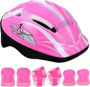 Gatuida Complete Boys and Girls Skating Safety Kit Helmet Pads Elbow Pads for Boys and Girls' Scooter Inline Skating for Children's Day