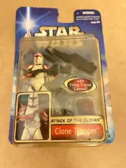 Star Wars Attack of the Clones Clone Trooper Action Figure 2002 Hasbro With Case