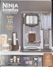 Ninja 10Cups Specialty Coffee Maker 6 Brew Sizes 4 Brew Styles Fold Away Frother