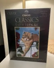 Caron Classics Latch Hook Kit Oliver - Orange Tabby Cat on Fence 20x30" CC0104