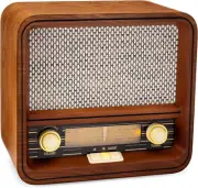 Vintage Retro AM/FM Radio Bluetooth & Aux-In - Handmade Wooden Exterior