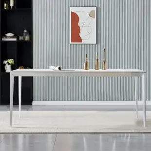 【AT HOME】克拉克4.6尺白色岩板餐桌