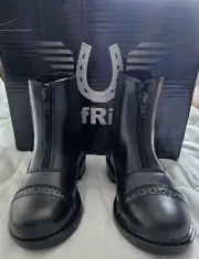 Girls Child Tuffrider Equestrian Black Starter Zip Front Paddock Boots SIZE 13