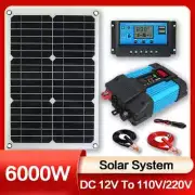 110V/220V 4000/6000W Inverter Solar Power Generation System Solar Panel 12V 30A