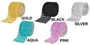 Diamond Flower Mesh 4 Inch X 10 Yards Rhinestone Ribbon Wrap for Wedding Party