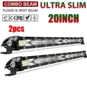 2x 20inch 156W Slim LED Light Bar Spot Flood Combo Work Offroad Boat SUV 4WD ATV