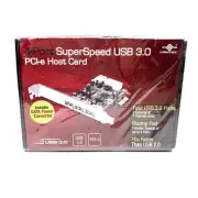 Vantec 4-Port SuperSpeed USB 3.0 PCIe Host Card NEW *Read*