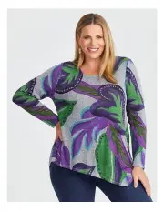 [Taking Shape] Bamboo Leaf Print Cosy Top Print