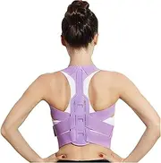 Corrector Full Back Corrector,Men Women Adjustable Clavicle Support and Upper Teenager Brace Lumbar Neck Shoulder,Purple-Large,Purple-Large