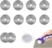 Pack of 10 Rotary Cutter Round Replacement Blades, Rotary Cutter Replacement Blades, Rotary Cutter Set, Stainless Steel Fabric Cutter, Rotary Knife, Round Blades, Replacement Blades for Rotary Cutters