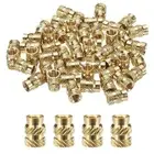50pcs M5 Threaded Inserts Brass Heat Set Insert M5x10mm, OD 7mm Knurled Nuts