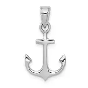 14K White Gold Anchor Pendant