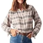 Faherty Top Plaid Organic Cotton Flannel Button-Up Blouse Women’s Size Small NWT