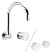 Chrome Round Gooseneck Arm Tap Hot Cold Water Outlet 360 Swivel Bath Tub Spout