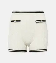 [Alessandra Rich] Alessandra Rich Striped cable-knit cotton shorts AU 8 white