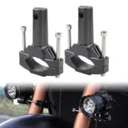 Motorcycle Black Fork Mount Bracket Clamp Holder For Spot Fog Driving Head Light