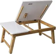 Laptop Lap Bed Table Tray Foldable Angle Adjustable Breakfast Desk White with Drawer Small Foldable Computer Desk Efficency