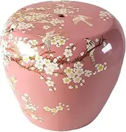 Ceramic Drum Table Decorative Garden stools, Decorative Ceramic Garden Stool, Glazed Hand-Painted Flower and Bird Shoe Changing Stool Drum Stool, Suitable for Outdoor Garden, Living Room, Terrace(Pin