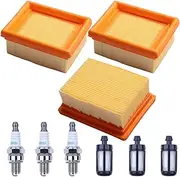 3PCS BR800 Air Fuel Filters Spark Plug Kit for Stihl BR800 BR800C BR800X Magnum Backpack Leaf Blower, Stihl BR800 Blower Tune up Kit, Stihl BR800 BR800C BR800X Air Filter Cleaner 42831410300A