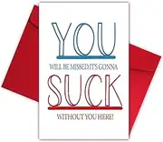 Bewoow Funny Humor Leaving Work Card for Best Friend,Naughty Goodbye Card for Him Her,Colleague Leaving Work Card,Rude Farewell Gifts for Coworkers