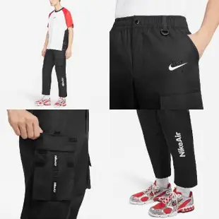 【NIKE 耐吉】長褲 NSW Air Pants 男款 黑 白 防潑水 褲腳拉鍊 休閒 多口袋 工作褲(CU4172-010)