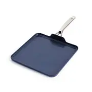 Blue Diamond Classic Aluminium Square Griddle Pan 11 inch Dark Blue