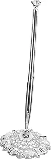 Tofficu Elegant Hotel Desk Pen Silver Plating and Tiny Diamonds Multi-function Writing Instrument for Signature
