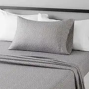 Amazon Basics Lightweight Super Soft Easy Care Microfiber 36-cm Deep Pockets Sheet Set, Single, Gray Arrows