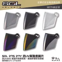 在飛比找樂天市場購物網優惠-SOL 27s 27y 專用鏡片 大鏡片 透明鏡片 暗色 電