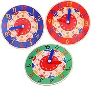 BCOATH DIY Boys and Girls Clock Toy Wooden Teaching Clock Set Teaching for Toddlers