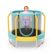 Costway 48" Kids Trampoline Exercise Rebounder w/Safety Enclosure Net Outdoor Jumping Fun Gift,Yellow