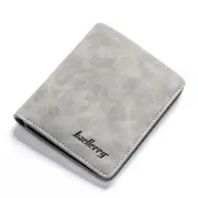 Men Retro Frosted PU Wallet Two Folding Male Purse Credit Card Holder Solid Color Short Wallet